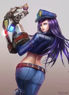 Caitlyn in Officer Vi Costume Wallpapers & Fan Arts League O