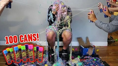 100 CANS OF SILLY STRING!! - YouTube