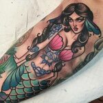 thievinggenius Mermaid tattoos, Traditional mermaid tattoos,