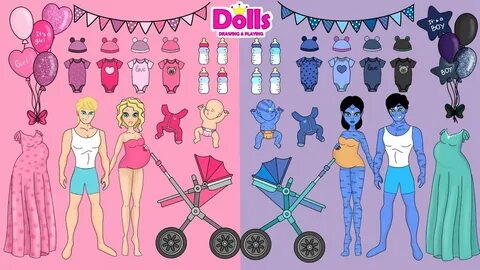 PAPER DOLLS FAMILY DRESS UP & NEWBORN CARE PAPER CRAFT DIY -