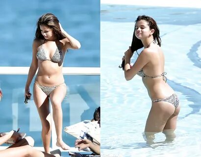 Selena Gomez Zebra Bikini Showin Some Thong Bikinied Ass - P