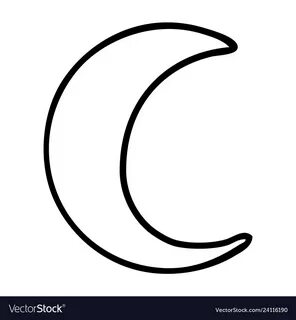 Line drawing doodle of a crescent moon Royalty Free Vector