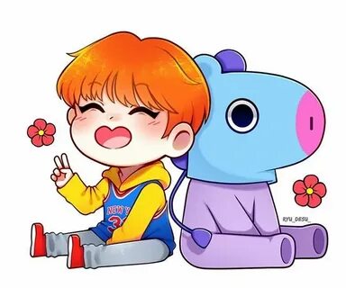 Hasil gambar untuk chibi jhope