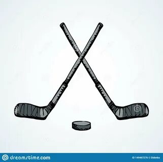 Hockey Stick. Vector Drawing Stock Vector - Illustration of 