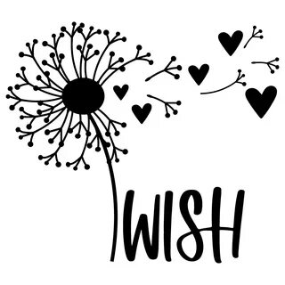 Free SVG Files SVG, PNG, DXF, EPS Dandelion Wish Love Hearts