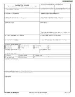 DA Form 200 Download Fillable PDF or Fill Online Transmittal