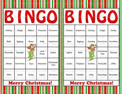 Printable Christmas Bingo Cards / Christmas Bingo Template P
