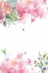 수채화 꽃 일러스트 패턴, 핑크 꽃, 페인트 재료, 꽃잎 PNG 일러스트 및 PSD 이미지 무료 다운로드 -