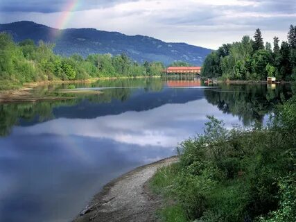 Rainbow and Covered Bridge Sandpoint Idaho free wallpaper vi