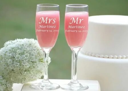 Personalized Champagne Glasses, Custom Engraved Champagne Fl