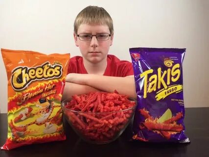 13-yr-old does Takis Fuego & Hot Cheetos Challenge : Crude B