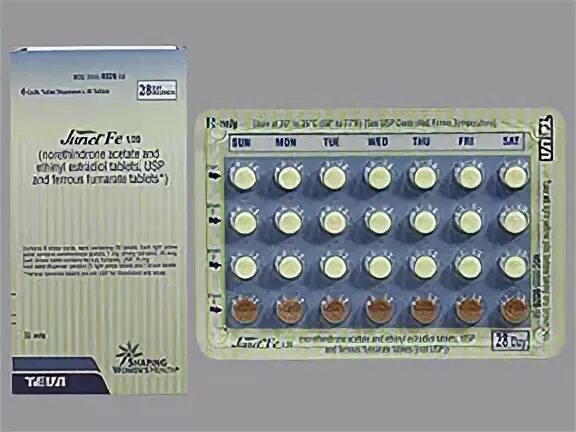 Junel Fe 1 Mg-20 Mcg Tablet - Multi-Color (2) Round Tablet B