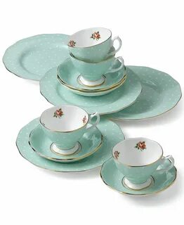 Royal Albert Polka Rose 12-Piece Set, Created for Macy's & R