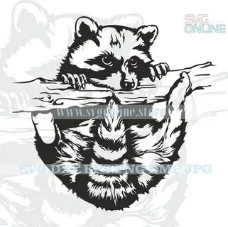 Instant Download Raccoon Silhouette SVG Cricut Silhouette Cu