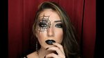 Spider Web Nails + Makeup Halloween Tutorial! - YouTube