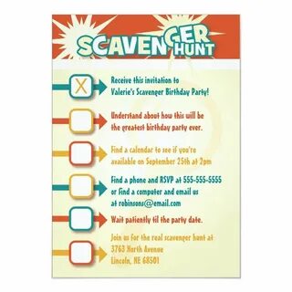 Scavenger Hunt Invitation Zazzle.com Mall scavenger hunt, Sc