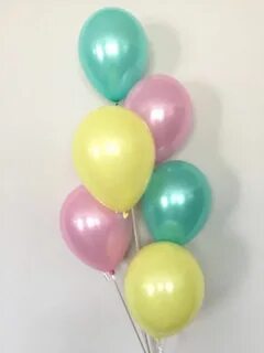 Mint Pink and Yellow Balloon Bouquet Pink and Mint Balloon E