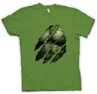 Mens T-shirt - The Hulk - Ripped Effect Fruugo