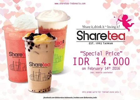 Promo Sharetea Harga Spesial Valentine Rp 14000 - Dibacaonli