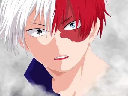 Скачать обои fire, ice, anime, boy, hero, asian, manga, japa