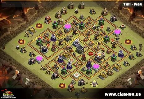 Town Hall 11 - WAR Base Map #20 - Clash of Clans Clasher.us