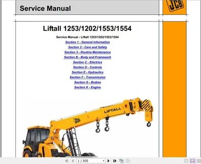 JCB Liftall 1253,1202,1553,1554 Service Manual - Auto Repair