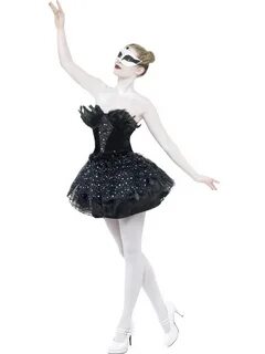 Smiffy's Costumes Women's Gothic Black Swan Masquerade Balet