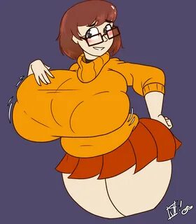 velma dinkley, ass, big breasts, breasts, brown hair, butt, glasses, huge a...