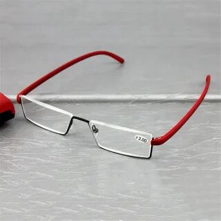 Elbru Metal Half Frame Reading Glasses Women Men TR90 HD Cle