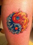 Ying Yang - Fire and Water Jewel tattoo, Sleeve tattoos, Fir