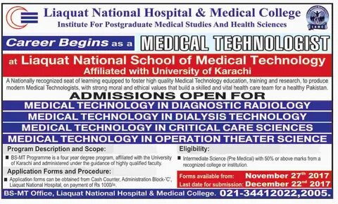 Admission in Liaquat National Hospital and Medical College 2