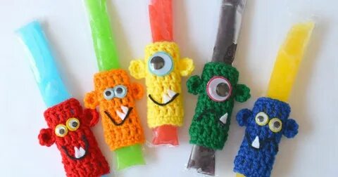 Monster Ice Pop Holders Crochet shell stitch, Crochet patter