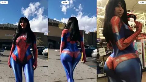 Brittanya Razavi IG Live in Spiderman Costume at Walmart - Y