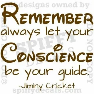 JIMINY CRICKET CONSCIENCE GUIDE PINOCCHIO Quote Vinyl Wall D