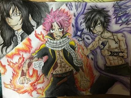 Natsu and Gray vs Mard Geer Drawing Anime Amino