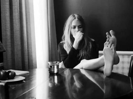 Model Cara Delevingne and her feet in Black & White! I love 