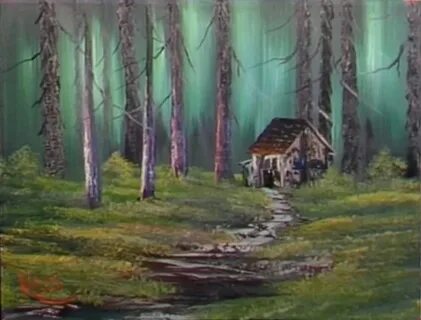 Cabin In The Woods Acrylic Painting - Painting
