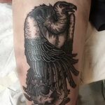 10 Deathly Blackwork Vulture Tattoos * Tattoodo