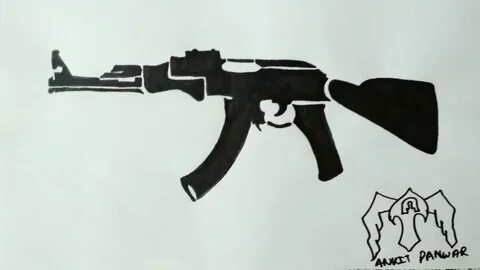 How To Draw A Ak-47 Gun -Tattoo Form_Step By Step - YouTube