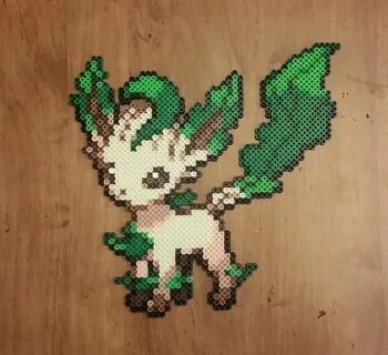 Leafeon Pokemon Perler Bead Sprite Etsy Pokemon perler beads