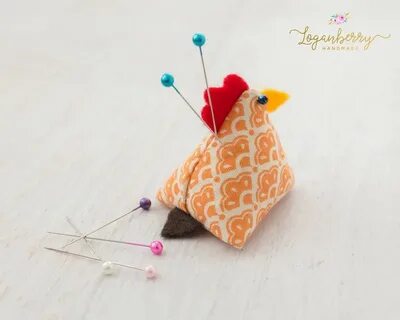 chicken pin cushions tutorial, free sewing pattern and tutor