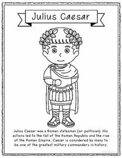 Julius Caesar Coloring Page Craft or Poster with Mini Biogra