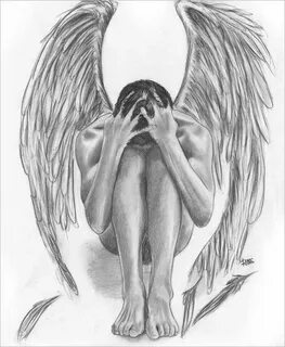 imagem de anjo realista Angel drawing, Angel wings drawing, 