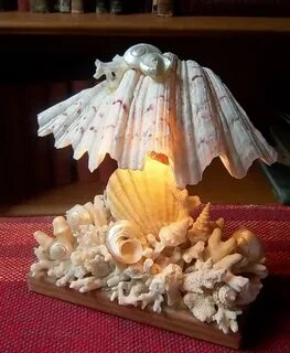 Vintage Seashell Lamp Seashells lamp, Seashell projects, Sea