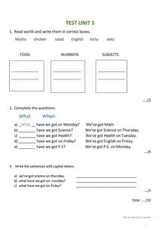 Worksheets English Grade 5 - Momiton.net