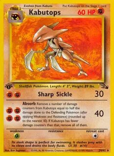 Kabutops Fossil Pokemon Card Pikawiz