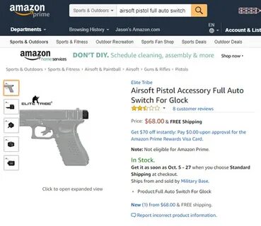 Amazon Selling Glock Full Auto Conversion