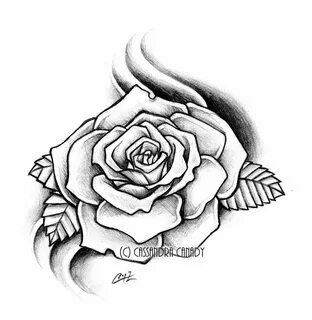 Drawn graffiti rose - Pencil and in color drawn graffiti ros