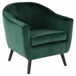 LumiSource Rockwell Upholstered Barrel Chair Black / Green V
