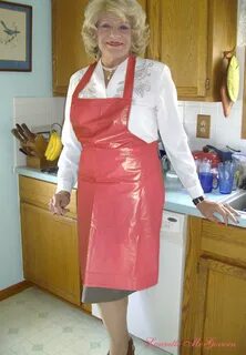 Mature naked in apron